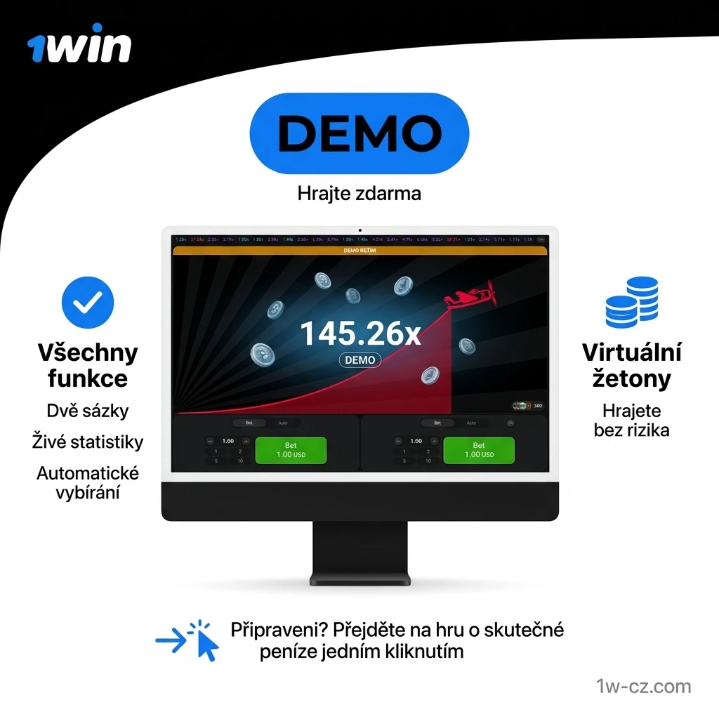 Demo verze Aviator na 1win – hrajte zdarma s virtuálními žetony bez vkladu
