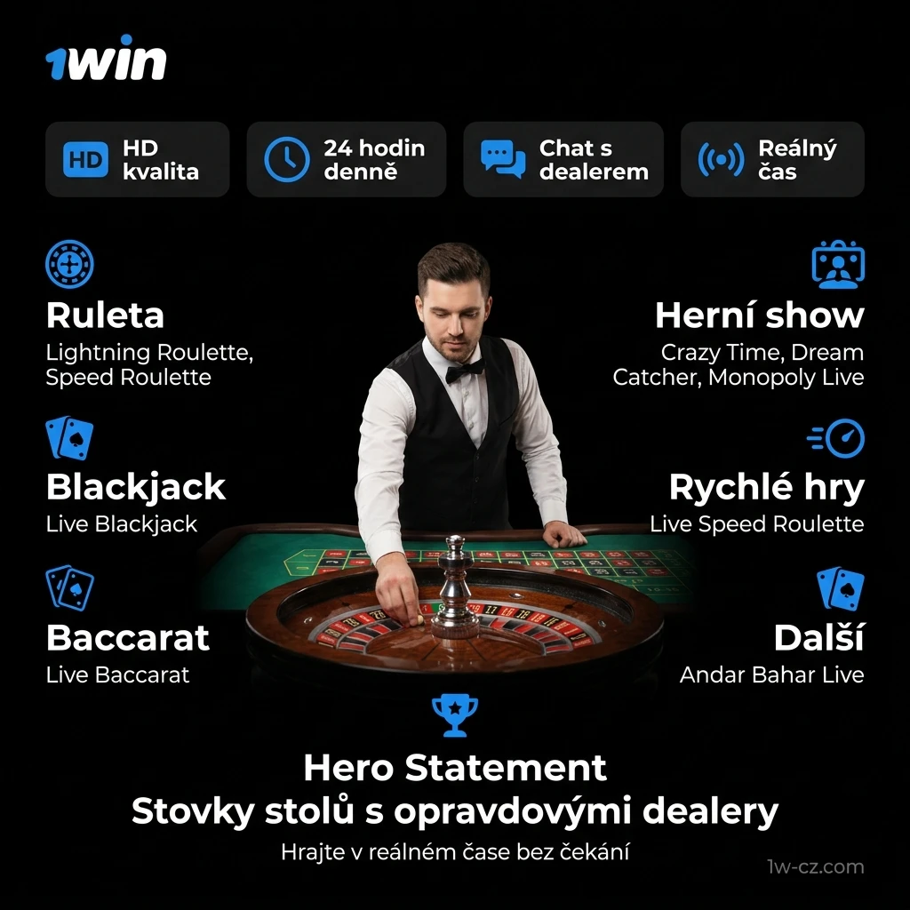 Živé casino 1win s HD dealery – ruleta, blackjack, baccarat a herní show v reálném čase