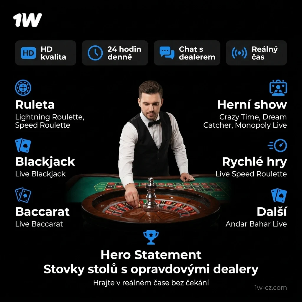 Vyzkoušejte napětí v 1w Online Kasino s profesionálními živými krupiéry.
