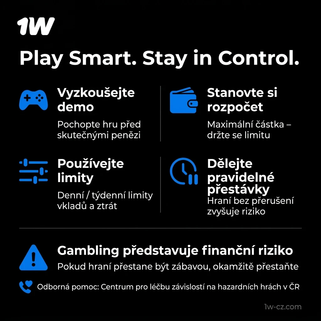 Přistupujte k 1w Plinko zodpovědně a efektivně snižte všechna herní rizika.