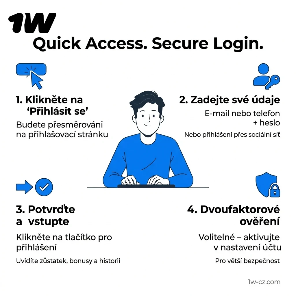 Použijte své údaje pro 1w přihlášení a dokončete proces registrace.