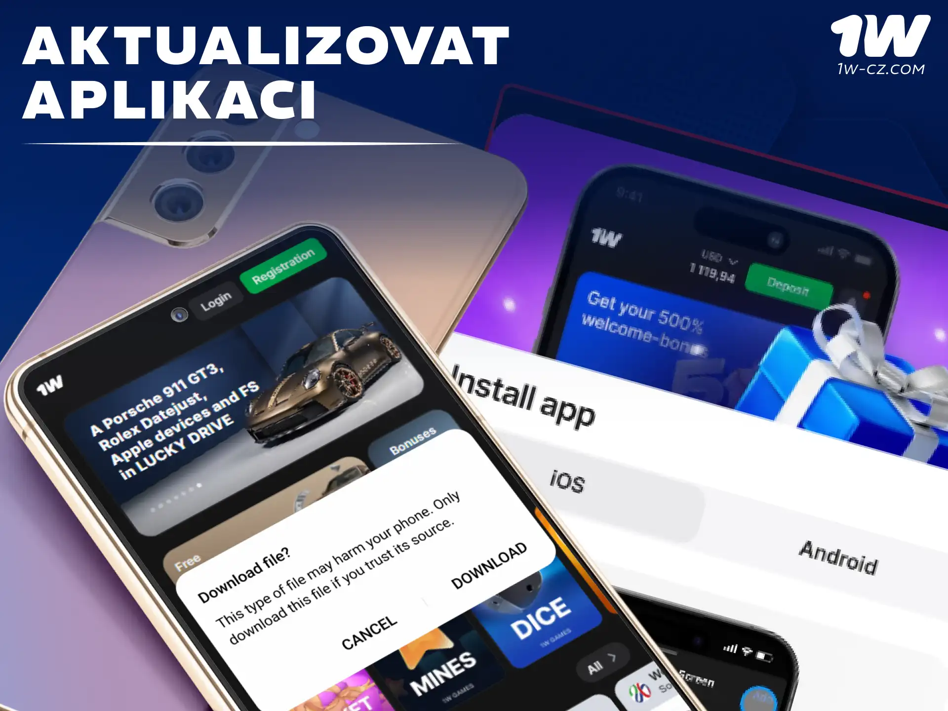 Aktualizujte svou mobilní aplikaci 1W na nejnovější verzi pro sázky.