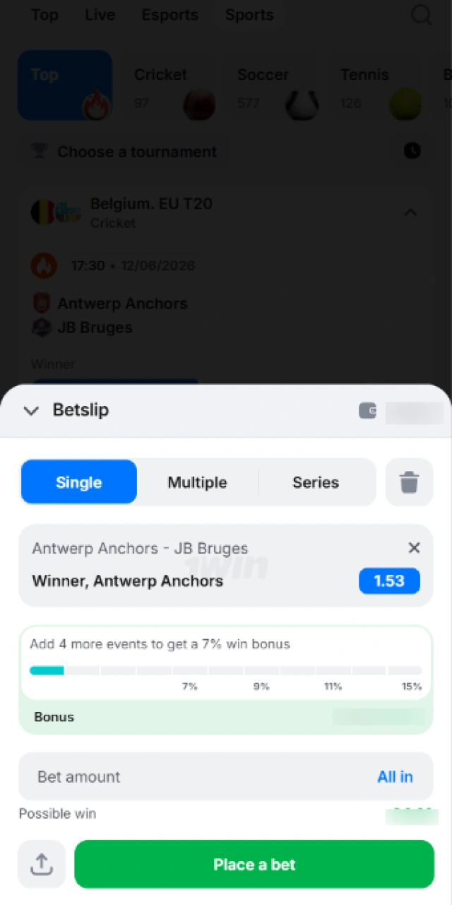 Zvolte nejlepší kurzy a přidejte tiket přes mobilní web 1W.