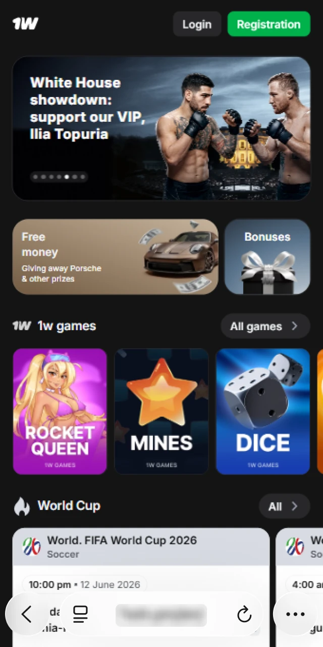 Otevřete web 1W v prohlížeči Safari pro stažení iOS aplikace.