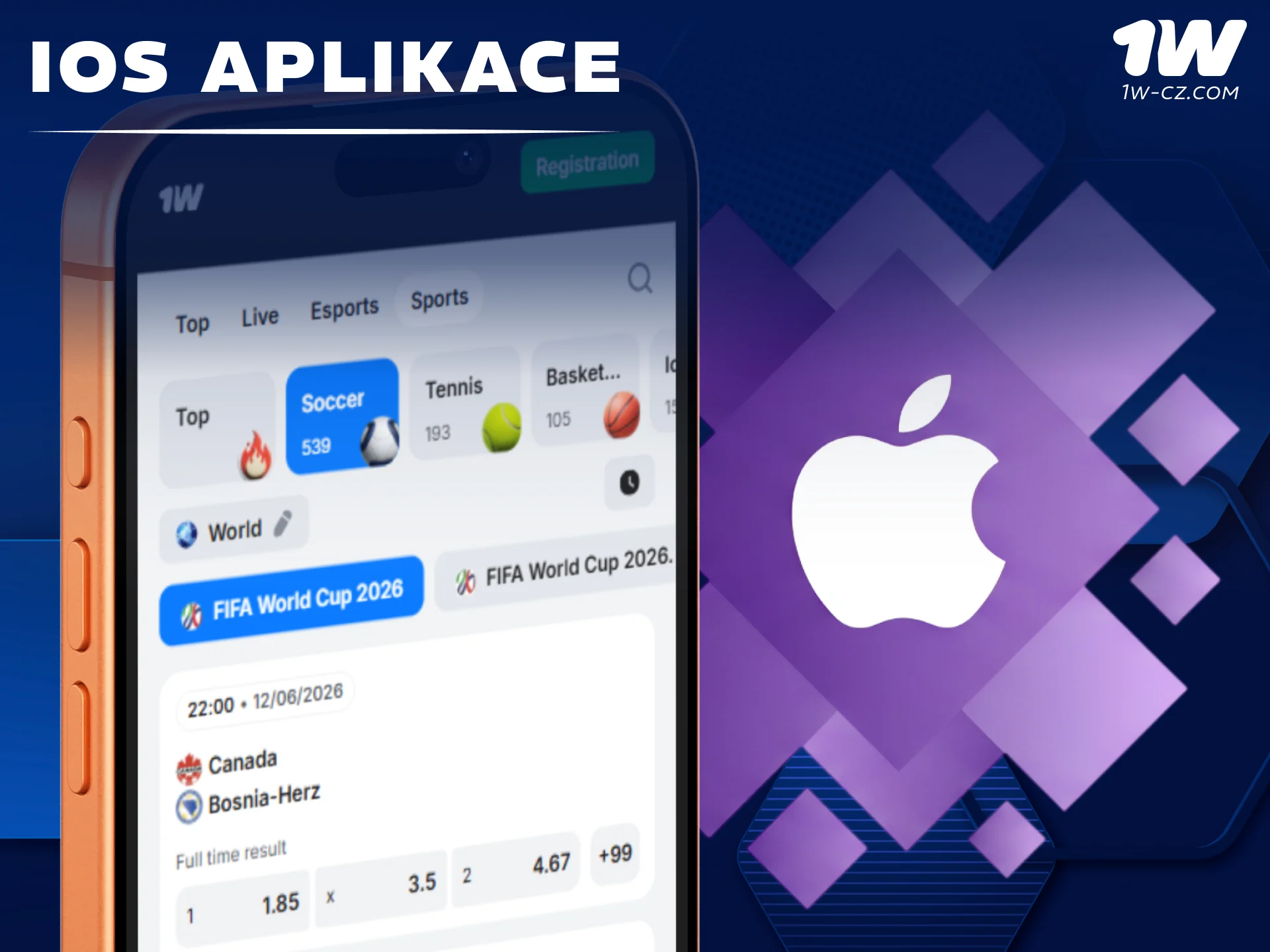 Získejte mobilní aplikaci 1W pro iOS a hrajte kasino na iPhonu.