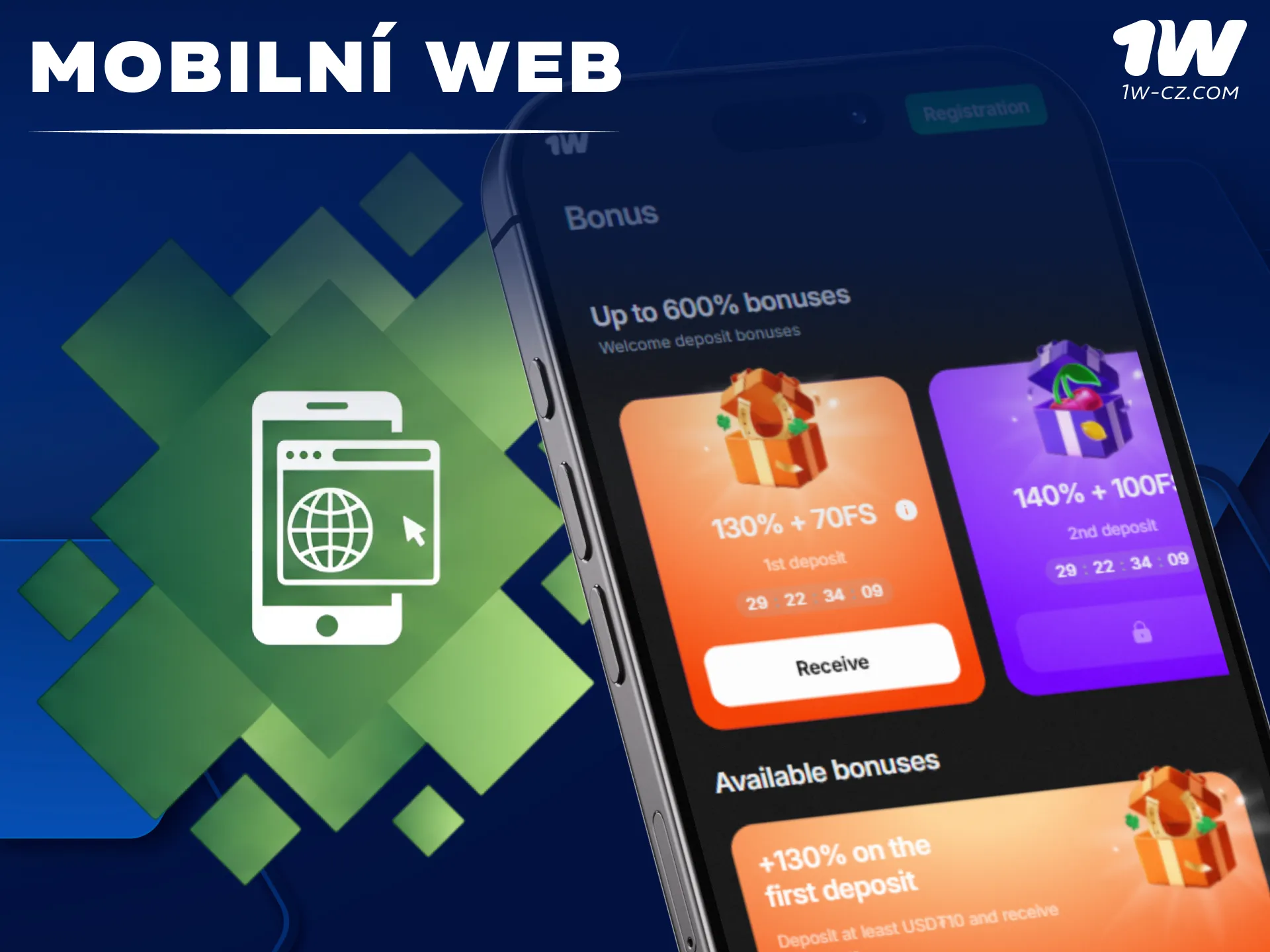 Vyzkoušejte mobilní verzi webu 1W jako alternativu k instalaci aplikace.
