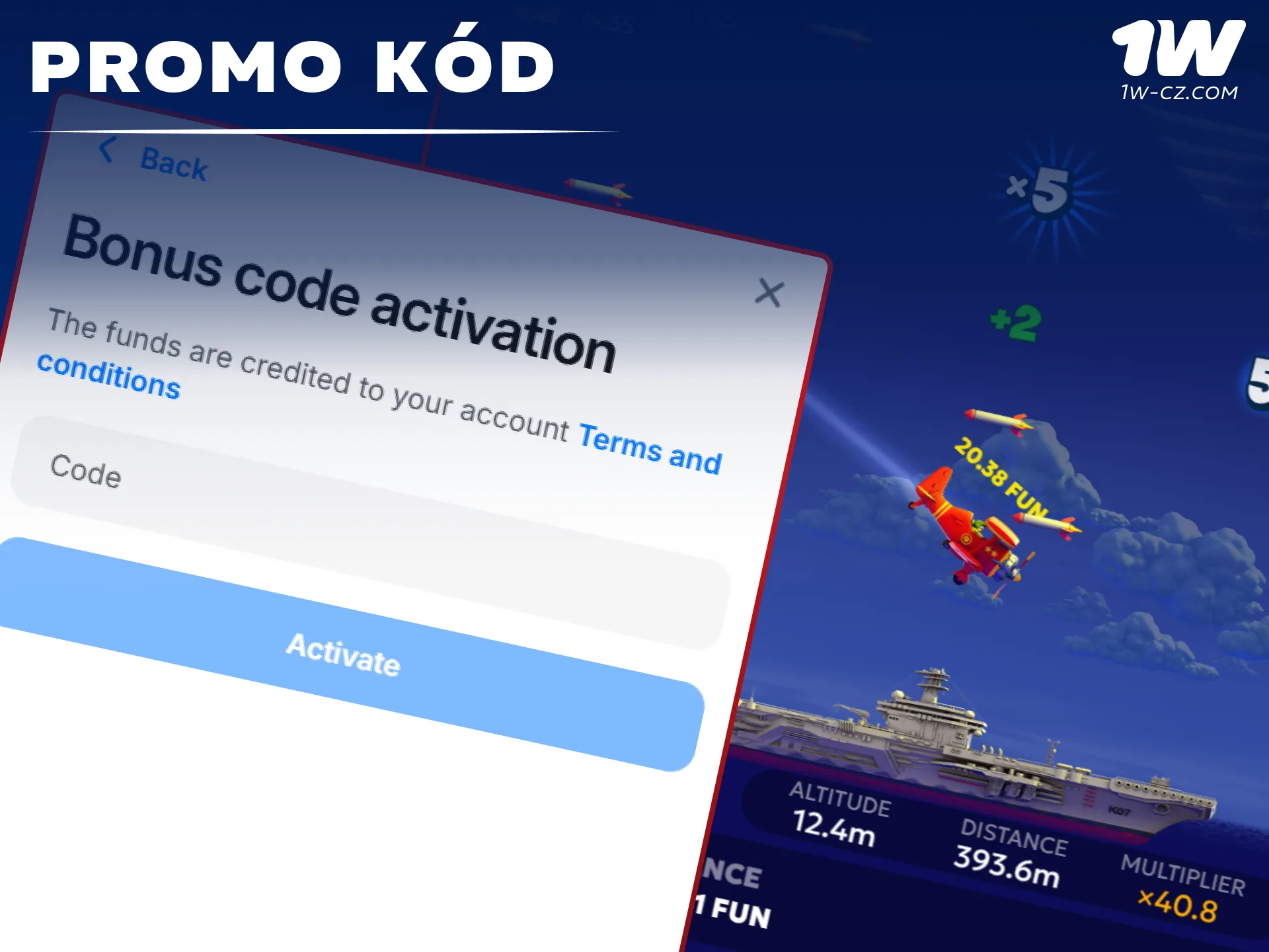 Zadejte exkluzivní promo kód pro hru Aviamasters a získejte bonusy na 1W.