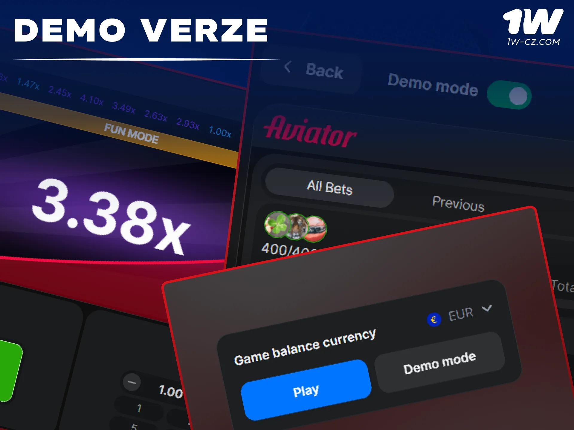 Vyzkoušejte si demo verzi hry Aviator zcela zdarma v online kasinu 1W.