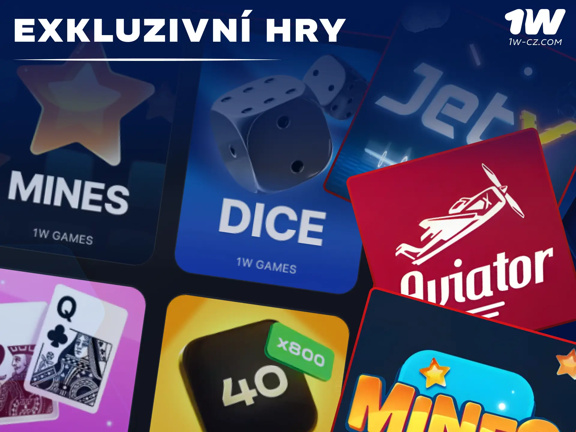 Objevte unikátní a exkluzivní herní tituly dostupné pouze pro zákazníky kasina 1W.