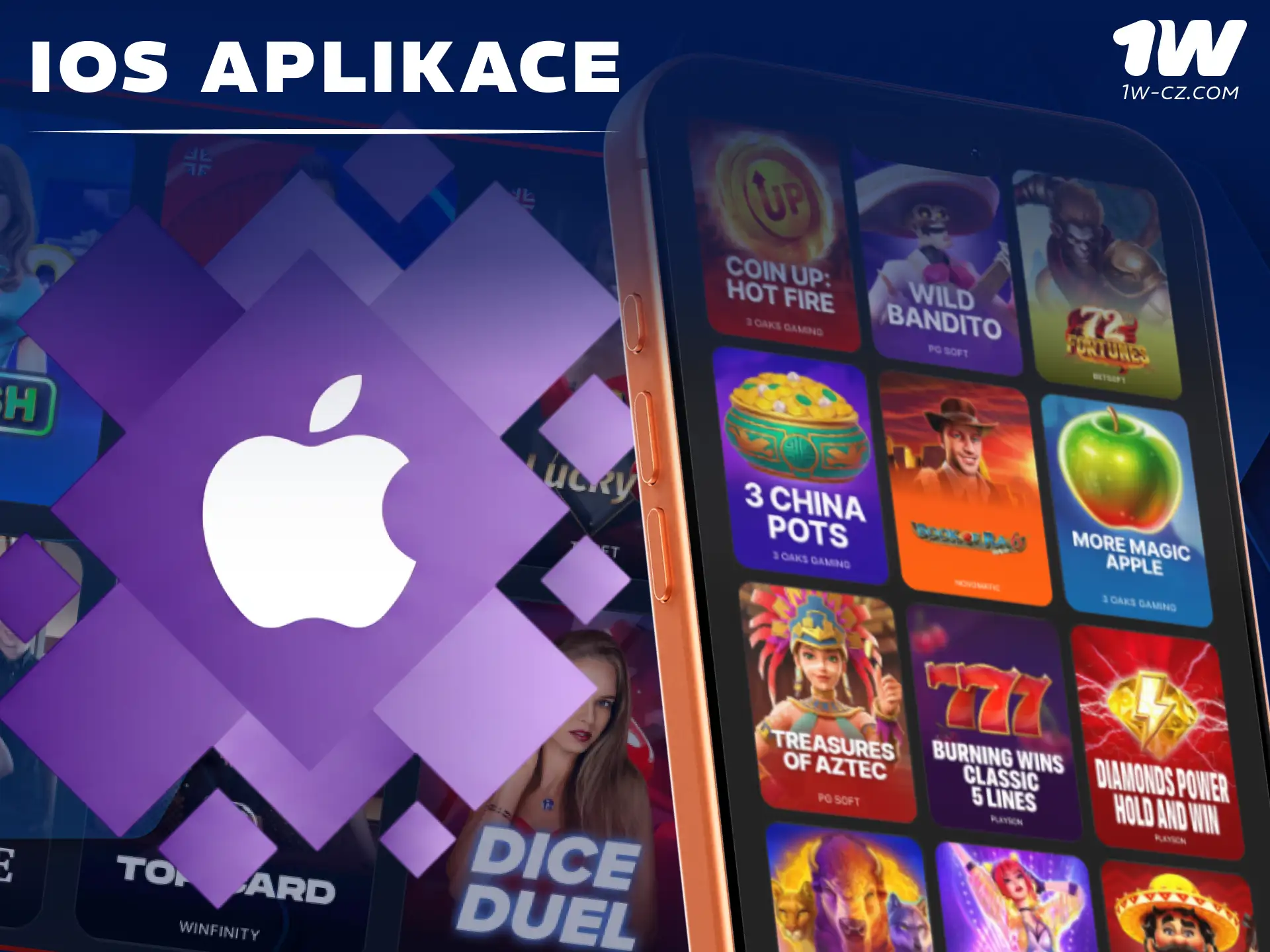 Získejte moderní mobilní aplikaci 1W pro pohodlné hraní na zařízeních iOS.