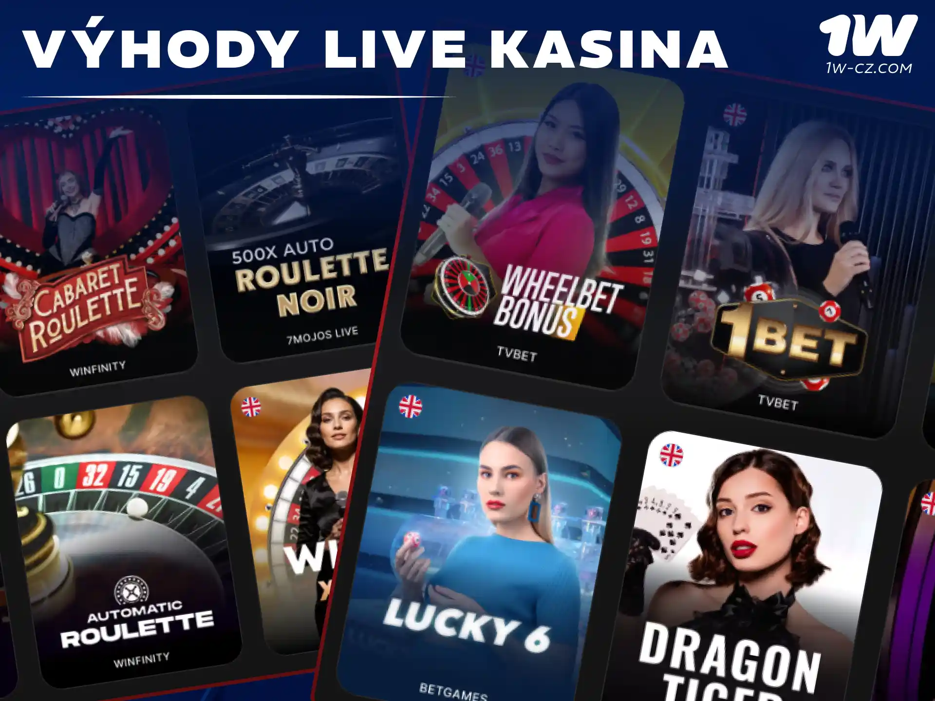 Poznejte hlavní výhody hraní her s živými dealery na platformě 1W.
