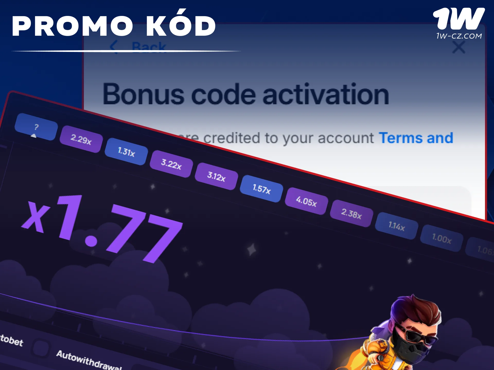Zadejte speciální promo kód pro Lucky Jet a získejte exkluzivní výhody u 1W.
