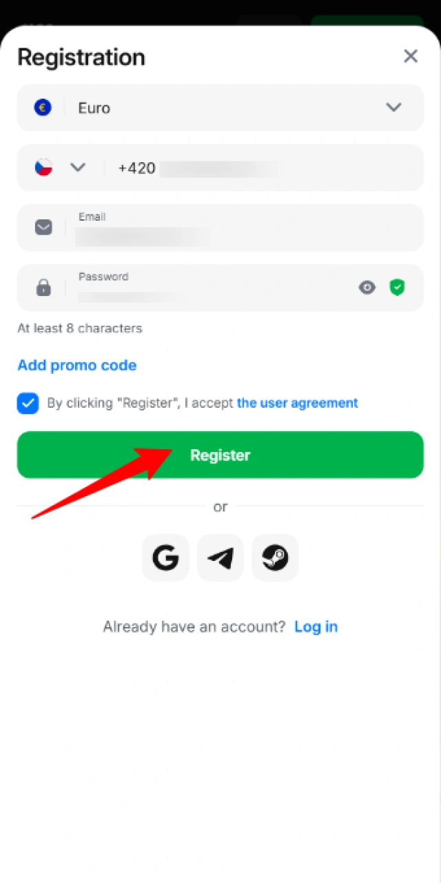 Potvrďte vytvoření profilu a dokončete proces registrace v aplikaci 1W.