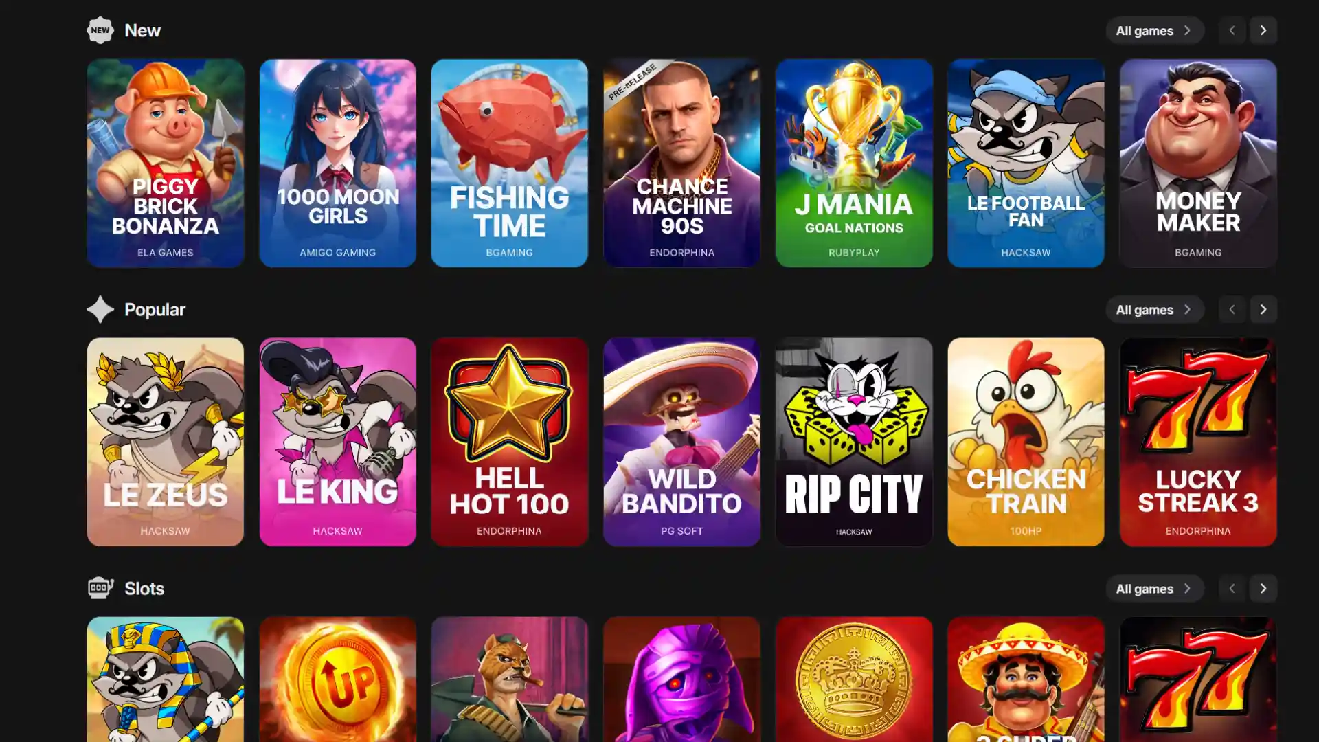 Vyzkoušejte nejlepší hry v sekci online kasino na 1W.