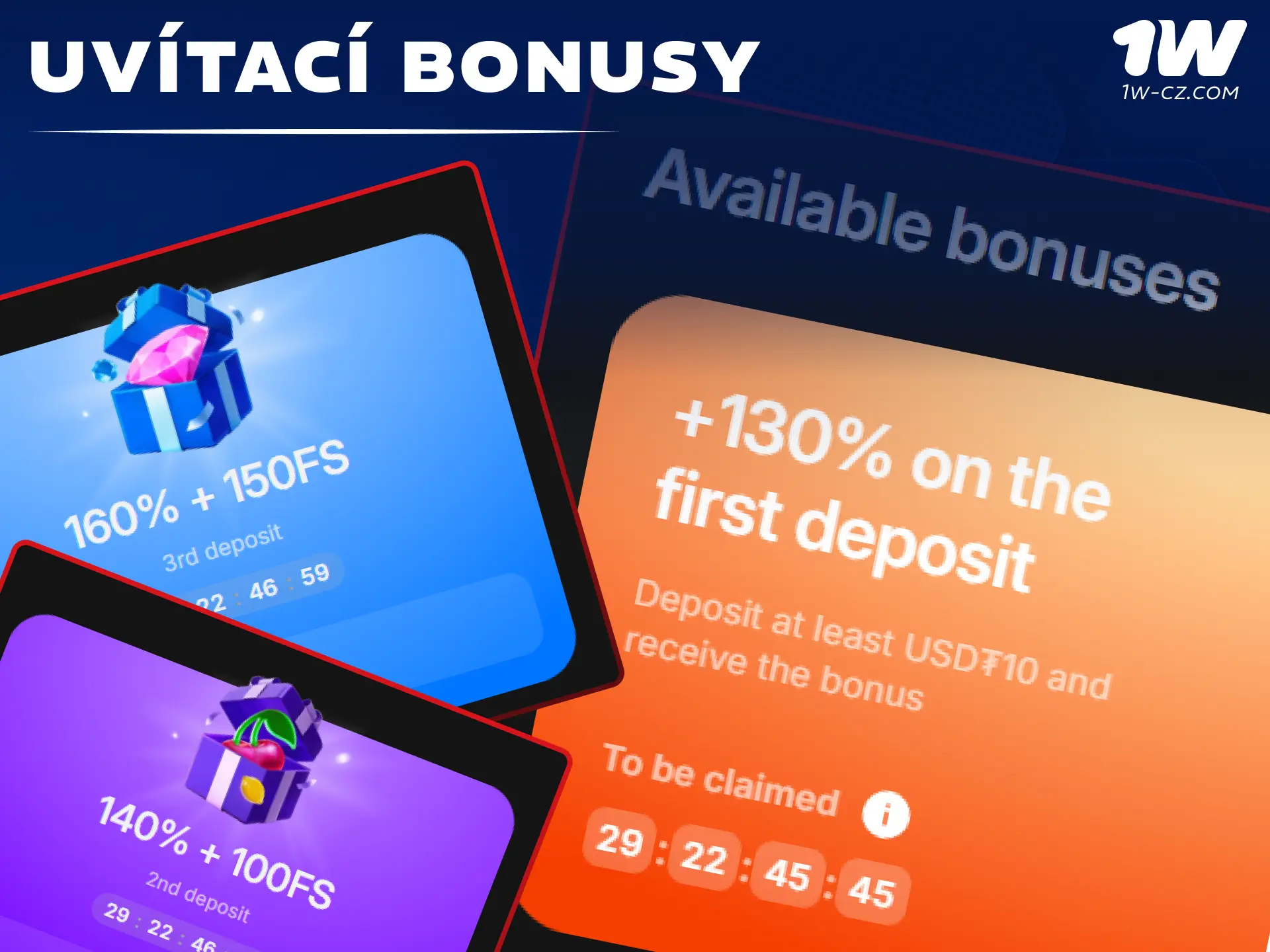 Získejte štědré vítací bonusy na online sázky v kasinu 1W.